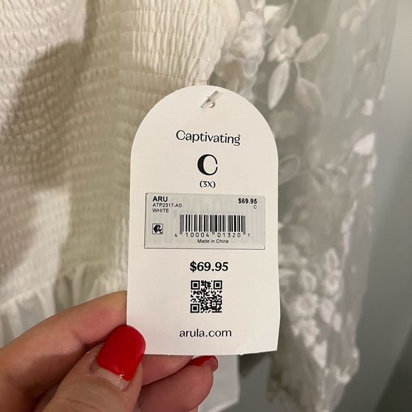 ARULA White Floral Lace Sleeve Blouse - Picture 6 of 7